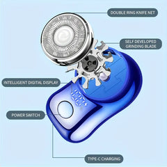 Small And Compact Mini Electric Shaver, Efficient Shaving, Dual Ring Blade Net, Intelligent Digital Display