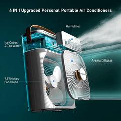 Mini Cooler 700ml Cooler 3 Speeds with 7 LED Light 1-3H Timer AC Cooling Fan