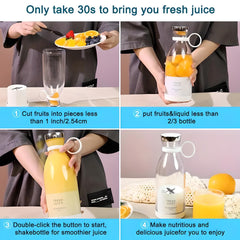 Electric Wireless Mini Fruit Blender Juicer - Perfect for On-the-Go!