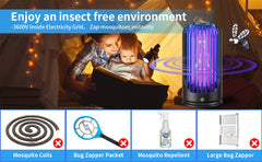 Electric Pest Control Insect Bug Zapper Can Attract Gnats with 3600V High Powered + 1 Free Gift